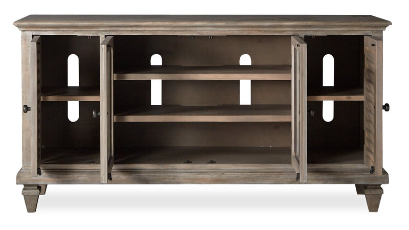 Baron 62” Rustic Pine TV Stand with Storage and Cable Management for TVs up to 70” - Dovetail Grey