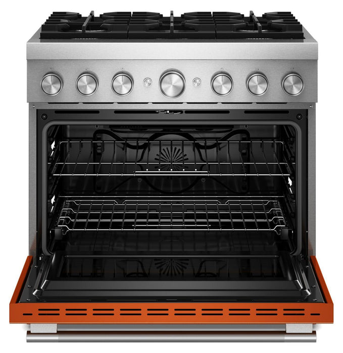 KitchenAid 5.1 Cu. Ft. Dual Fuel Range with No Preheat Air Fry – Scorched Orange - KFDS936SSC