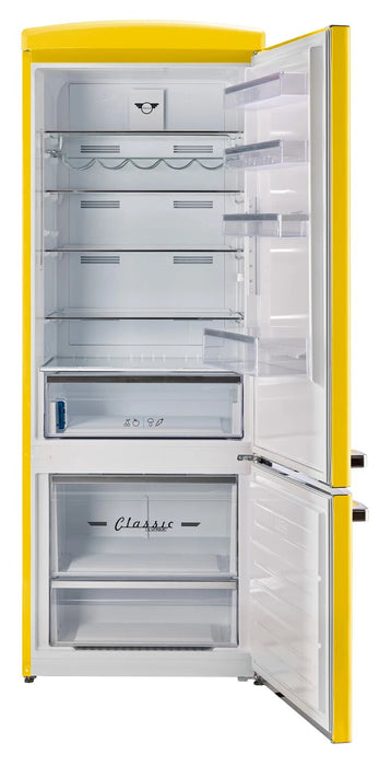 Unique Classic Retro 28\" 17 Cu Ft. Bottom Mount Refrigerator - Yellow - UNQ-310L Y TM