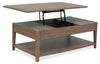 Bennett 48” Contemporary Solid Wood Lift Top Coffee Table with Storage, Shelf and Casters - Taupe