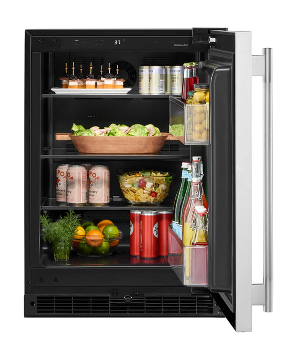 KitchenAid 24\" 5 Cu. Ft. Undercounter Refrigerator – Stainless Steel - KURR124SSB