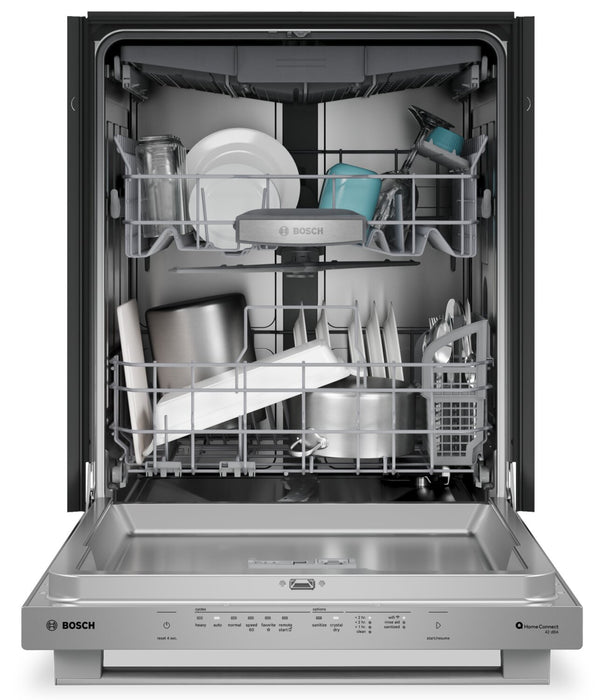 Bosch 800 Series 24'' Smart Dishwasher with Third Rack - Anti Fingerprint Stainless Steel - SHX78DM5N