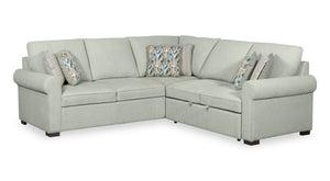 Scott Living Haven 3-Piece Right-Facing Seafoam Blue Chenille Fabric Sleeper Sectional