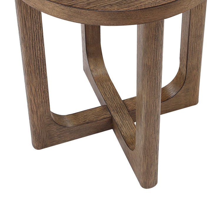 Maxwell 20\" Round End Table - Light Brown Hickory