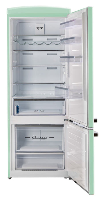 Unique Classic Retro 28\" 17 Cu Ft. Bottom Mount Refrigerator - Green - UNQ-455L LG AC