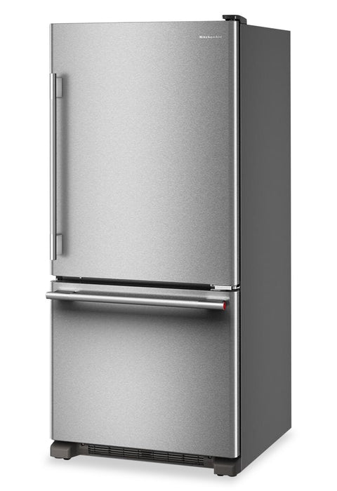 KitchenAid 30\" 19 Cu. Ft. Standard-Depth Bottom Mount Refrigerator - KRBR130SPS