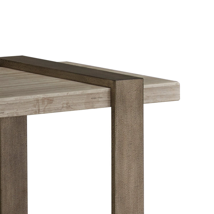 Cyprus 26” Modern End Table - Beige/Bronze
