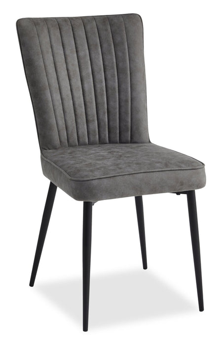 Tavo Dining Chair with Microfibre Polyester Fabric, Metal - Grey