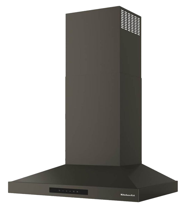 KitchenAid 30\" Wall-Mount 4-Speed Canopy Range Hood – Black Ore - KVWC730SBE