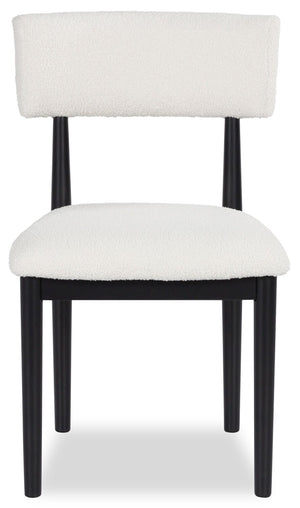 Jolie Dining Chair with Boucle Fabric - White & Black