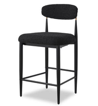 Kort & Co. Capri Counter-Height Stool with Boucle Fabric & Gold Accent, 26