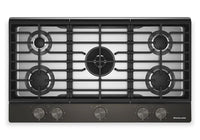 KitchenAid Gas-on-Metal Cooktop with Integrated Wok Grate – Black Ore - KCGK536SBE 