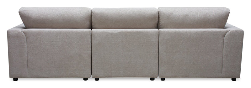 Voyage Modular 3-Piece Right-Facing Fabric Sectional with Removable Back Cushions – Beige