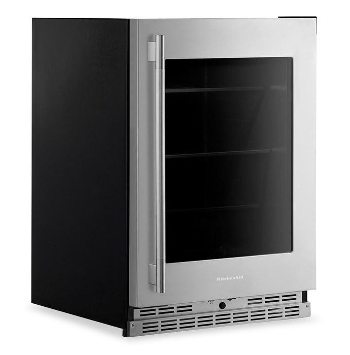 KitchenAid 24\" Undercounter Refrigerator with Metallic Accents – PrintShield Stainless Steel - KURR524SPS