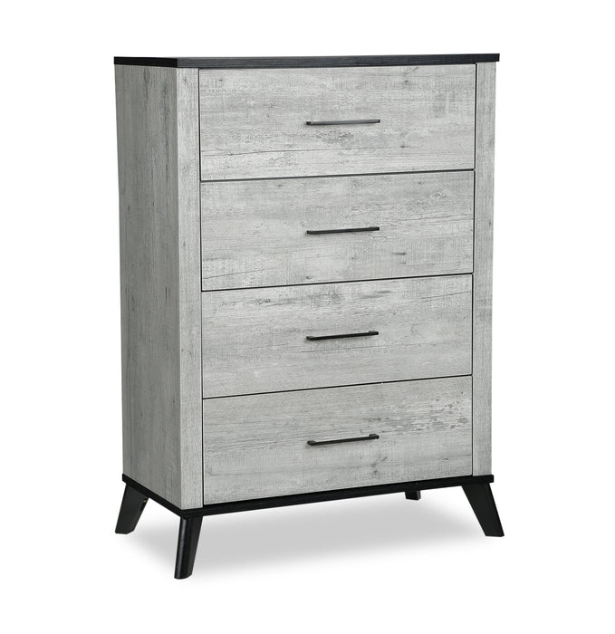 Blake Bedroom Chest of Drawers, 4-Drawer, 33\"W x 45\"H - Grey & Black