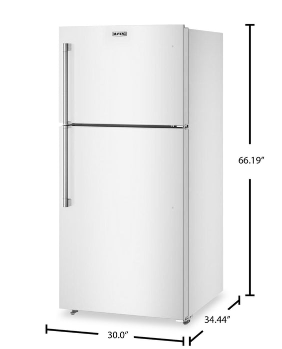 Maytag 30\" 19 Cu. Ft. Top-Freezer Refrigerator with Garage Mode – White - MRTX5119SW