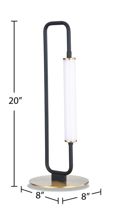 Oxford 20\" Matte Black and Brass LED Table Lamp