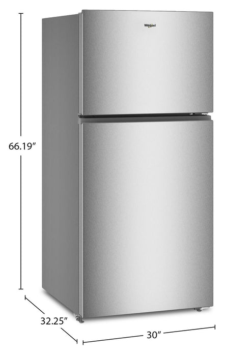 Whirlpool 29.5\" 19 Cu. Ft. Top Freezer Refrigerator – Fingerprint Resistant Stainless Steel - WRTX5419SZ 