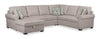 Scott Living Haven 4-Piece Left-Facing Chenille Fabric Sleeper Sectional with Storage Chaise - Grey