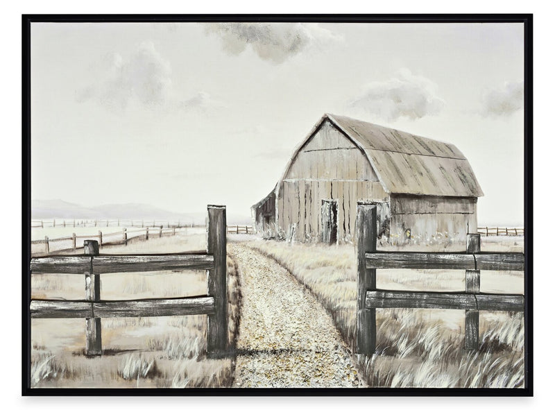 Barn II Framed Acrylic Painting - 37.5\" x 49.5\"