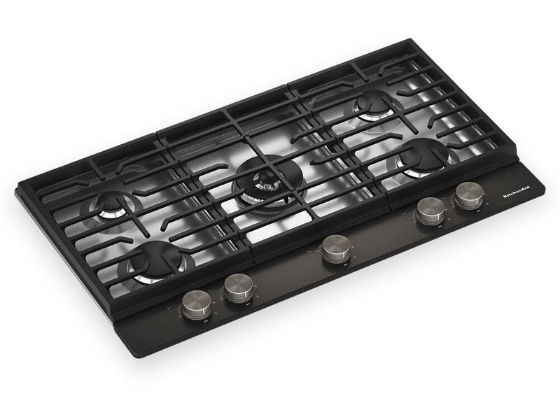 KitchenAid Gas-on-Metal Cooktop with Integrated Wok Grate - Black Ore - KCGK736SBE
