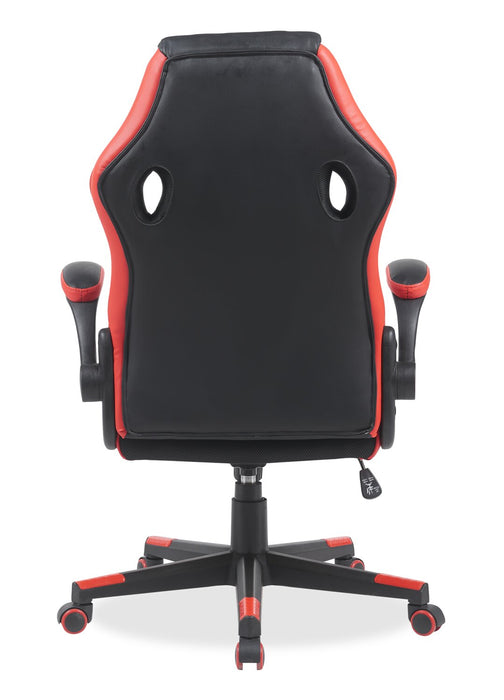Phoenix  26.7\" Ergonomic Gaming Chair with Lumbar Cushion - Black & Red