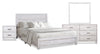 Arbor 6pc Bedroom Set with Panel Bed, Dresser, Mirror & Nightstand, Driftwood White  - King Size