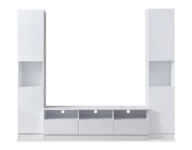 Celine 94.5\" 3 – Piece Entertainment Centre with Storage for TVs up to 70\" - White
