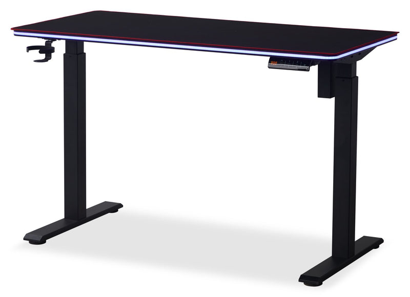 Finch 47\" Gaming Office Desk with Electric Height Adjustment and RGB Lighting – Black