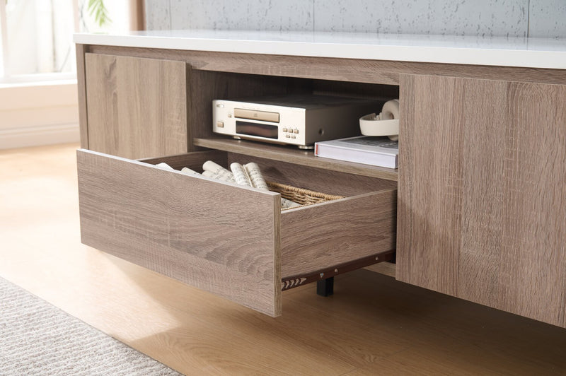 Carlton 58.25\" Modern TV Stand with Storage for TVs up to 58\"- Dark Taupe