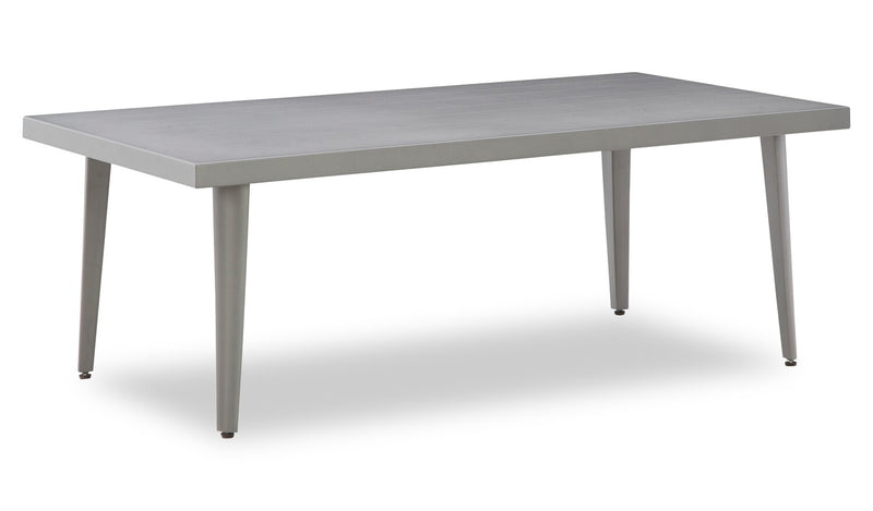 Barrie 4-Piece Outdoor Patio Set with Sofa, 2 Chairs and Table - Aluminum, UV & Weather Resistant  - Blue & Grey