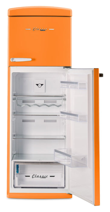 Unique Classic Retro 24\" 11 Cu Ft. Top Freezer Refrigerator – Creamsicle Orange - UNQ-310L O TM