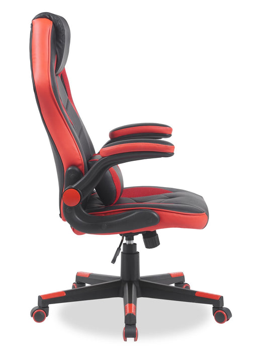 Phoenix  26.7\" Ergonomic Gaming Chair with Lumbar Cushion - Black & Red