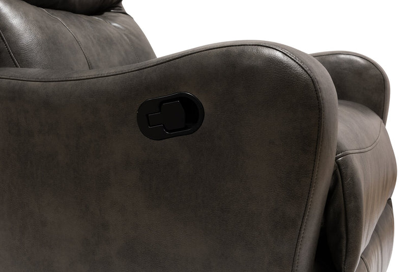 Elli 32\" Faux Leather Swivel Glider Reclining Chair – Grey 