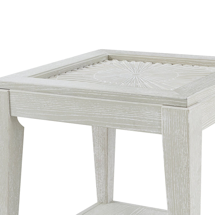 Vida 23” Solid Wood End Table with Shelf - Sand