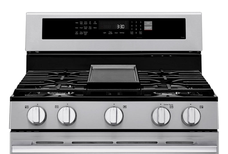 LG 6.3 Cu. Ft. Smart Gas Range with Air Fry – Fingerprint Resistant Stainless Steel - LRGN6325X