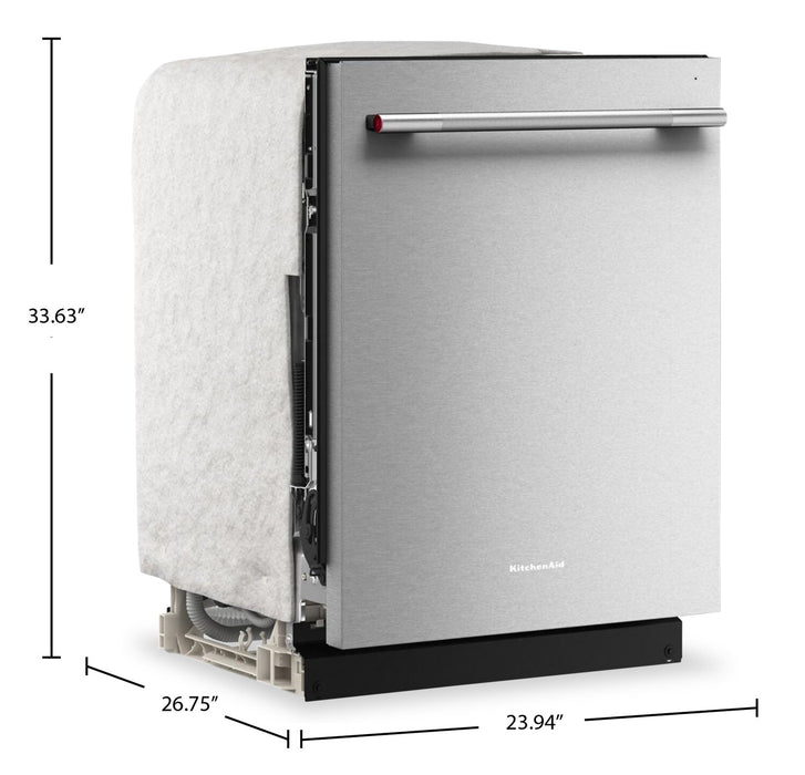 KitchenAid 24” 47 dBA Built-In Top Control Dishwasher - PrintShield™ Stainless Steel - KDTS224SPS