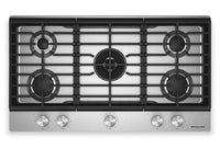 KitchenAid Gas-on-Metal Cooktop with Integrated Wok Grate – Stainless Steel - KCGK536SSS 
