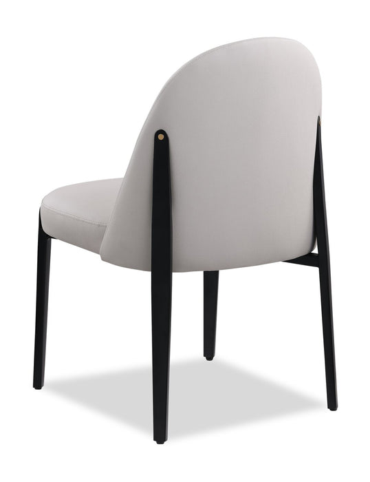 Kort & Co. Capri Dining Chair with Vegan Leather Fabric, Metal - Taupe