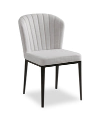 Zoe Dining Chair with Polyester Fabric, Metal - Grey 