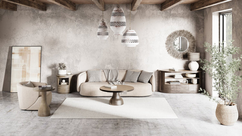 Eldon 60” Modern Round Solid Wood Sofa Table with Storage - Porpoise