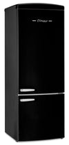 Unique Classic Retro 28\" 17 Cu Ft. Bottom Mount Refrigerator - Black - UNQ-455L B AC