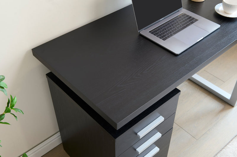Oscar 47\" Reversible Office Desk with Storage – Matte Black