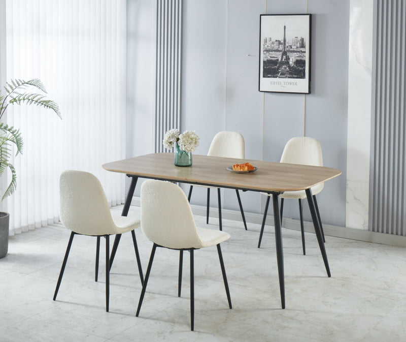 Joss Dining Table with 65-83\"W Butterfly Extension, Metal - Natural