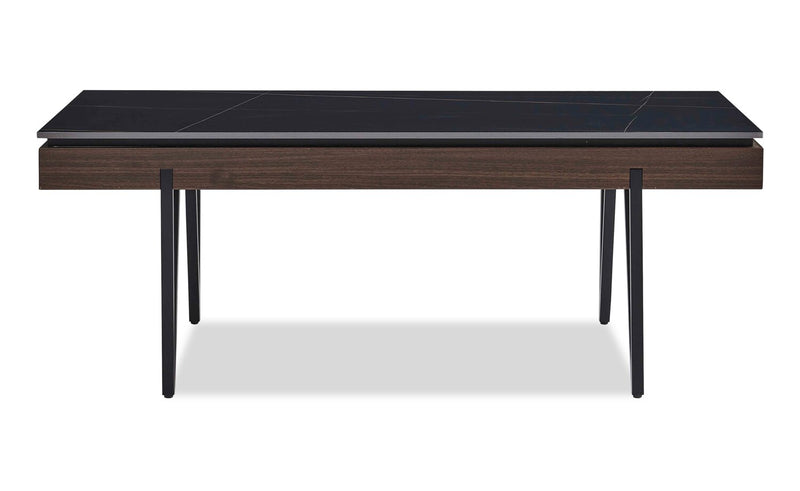 Juno 48\" Modern Coffee Table with Sintered Stone Top - Black