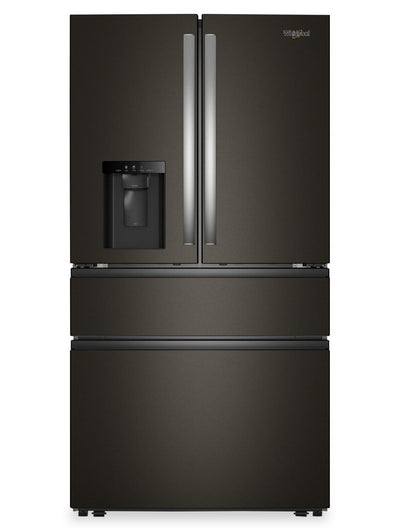 Whirlpool 36" 29 Cu. Ft. French Door Refrigerator – Fingerprint Resistant Black Stainless Steel - WRMF3636SV | Réfrigérateur Whirlpool de 29 pi3 et de 36 po à portes françaises - acier inoxydable noir résistant aux traces de doigts - WRMF3636SV