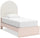 Lola Panel Bed for Kids, White Boucle Fabric & Blush - Twin Size