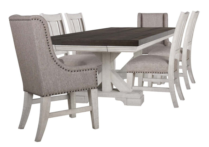Willow Wingback Dining Chair with Polyester Fabric & Nailhead Trim - Brown