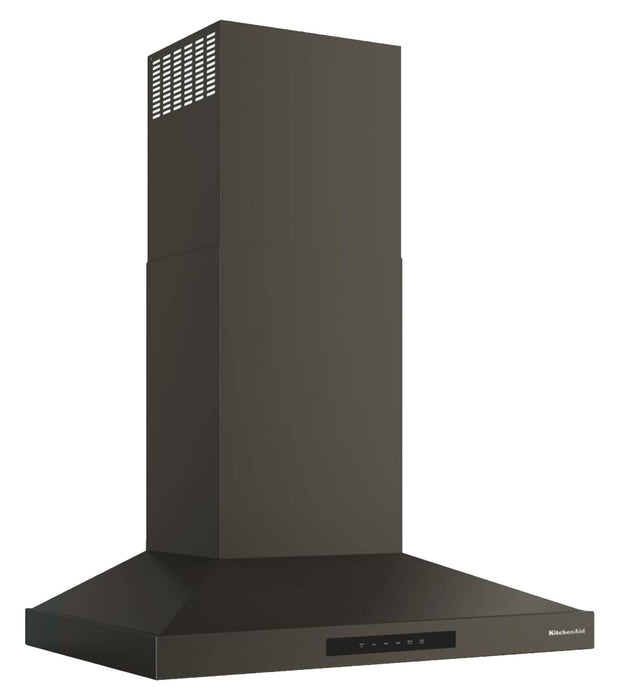 KitchenAid 30\" Wall-Mount 4-Speed Canopy Range Hood – Black Ore - KVWC730SBE