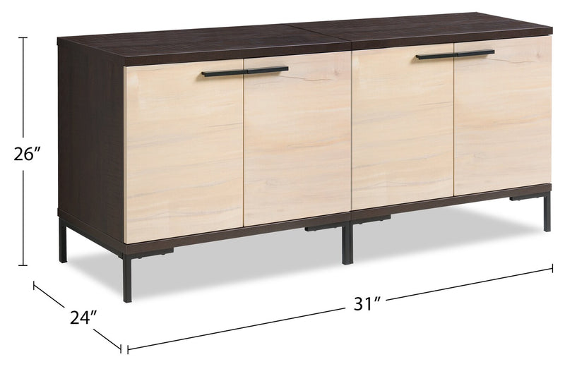 Sonora 2-piece TV Stand with Storage for TVs up to 60\"- Dark Oak